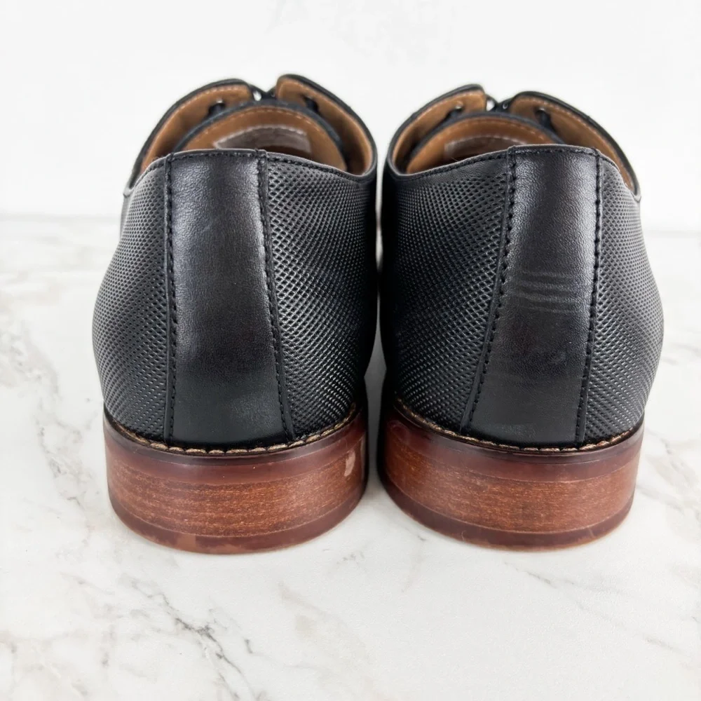 La Milano Men’s Jordan Black Oxford Formal Shoes Sz 10